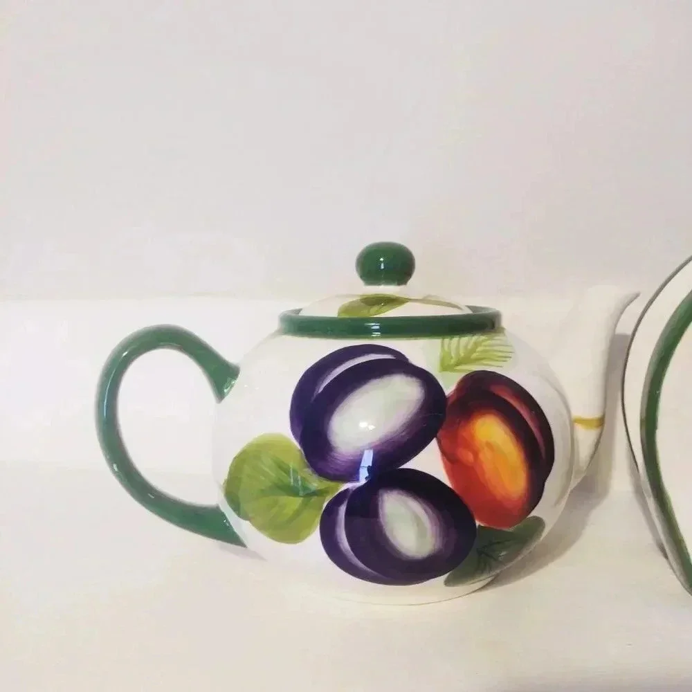 Sakura Fruit‎ Tea Coffee Pot & Napkin Holder Set